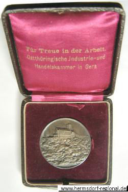 Silbermedaille der Ostthüringischen Industrie- und Handelkammer Gera