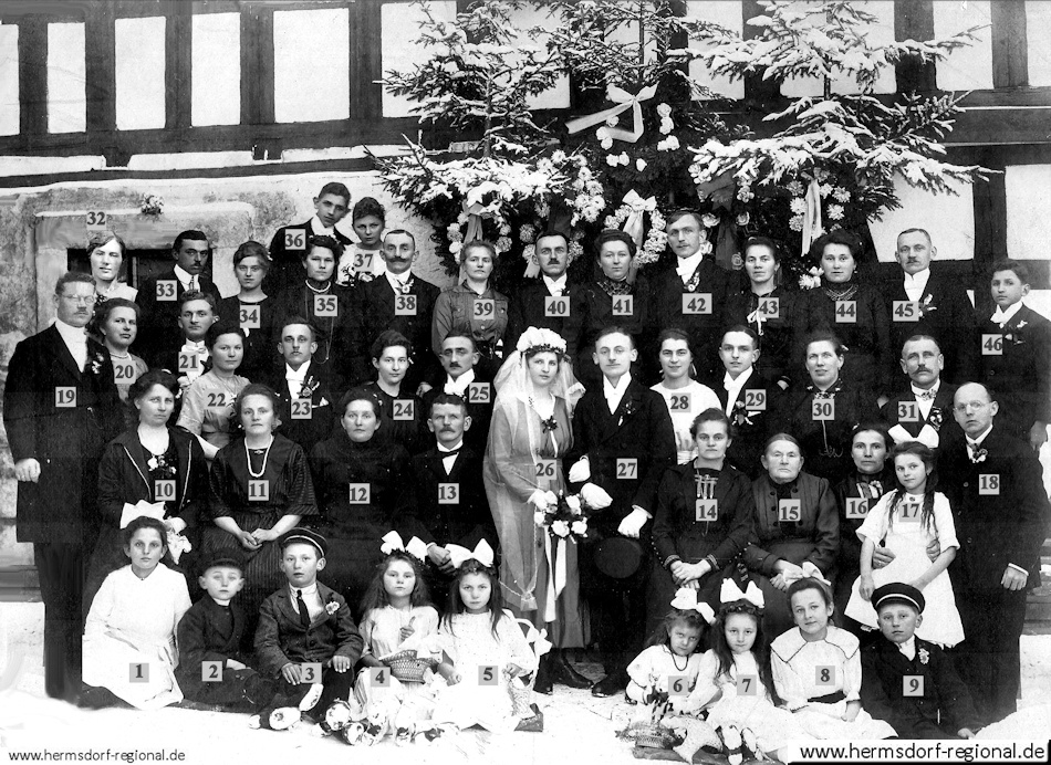 Hochzeitsfoto von Anna Peterlein & Willy Müller Februar 1922 