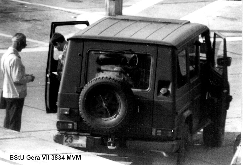 MVM Nr. 23 der USA, festgestellt durch die Kontrolle am 22.03.1988 auf dem Parkplatz am Rasthof Hermsdorf, bei der Bezahlung der Parkgebühr.