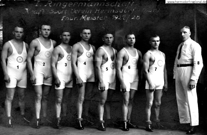 I.Ringermannschaft Kraftsportverein Hermsdorf / Thüringen - Thüringenmeister 1927 / 1928 Thüringenmeister 1927 / 1928