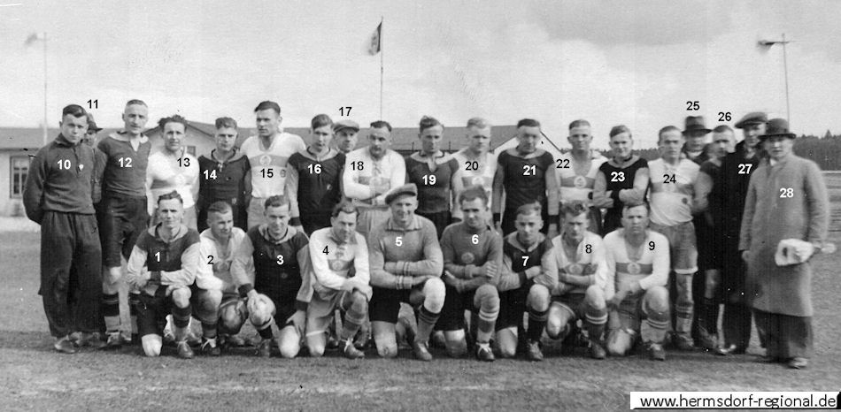 Fußballmannschaft des Turnerbundes Hermsdorf um 1938