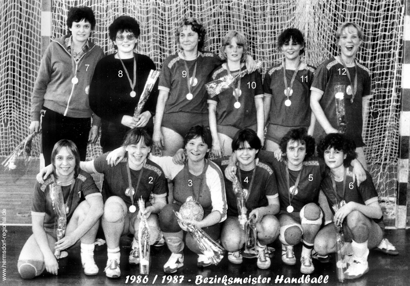 1986/87 Bezirksmeister Handball Frauen