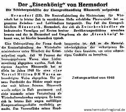 1948 - "Eisenkönig" wegen Schiebergeschäften festgenommen