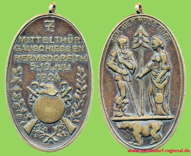 05. bis 10.07.1924 Medaille zum 7.Gauschiessen