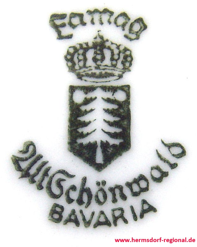 1931 Wappen der Porzellanfabrik auf dem Becher 60 Jahre